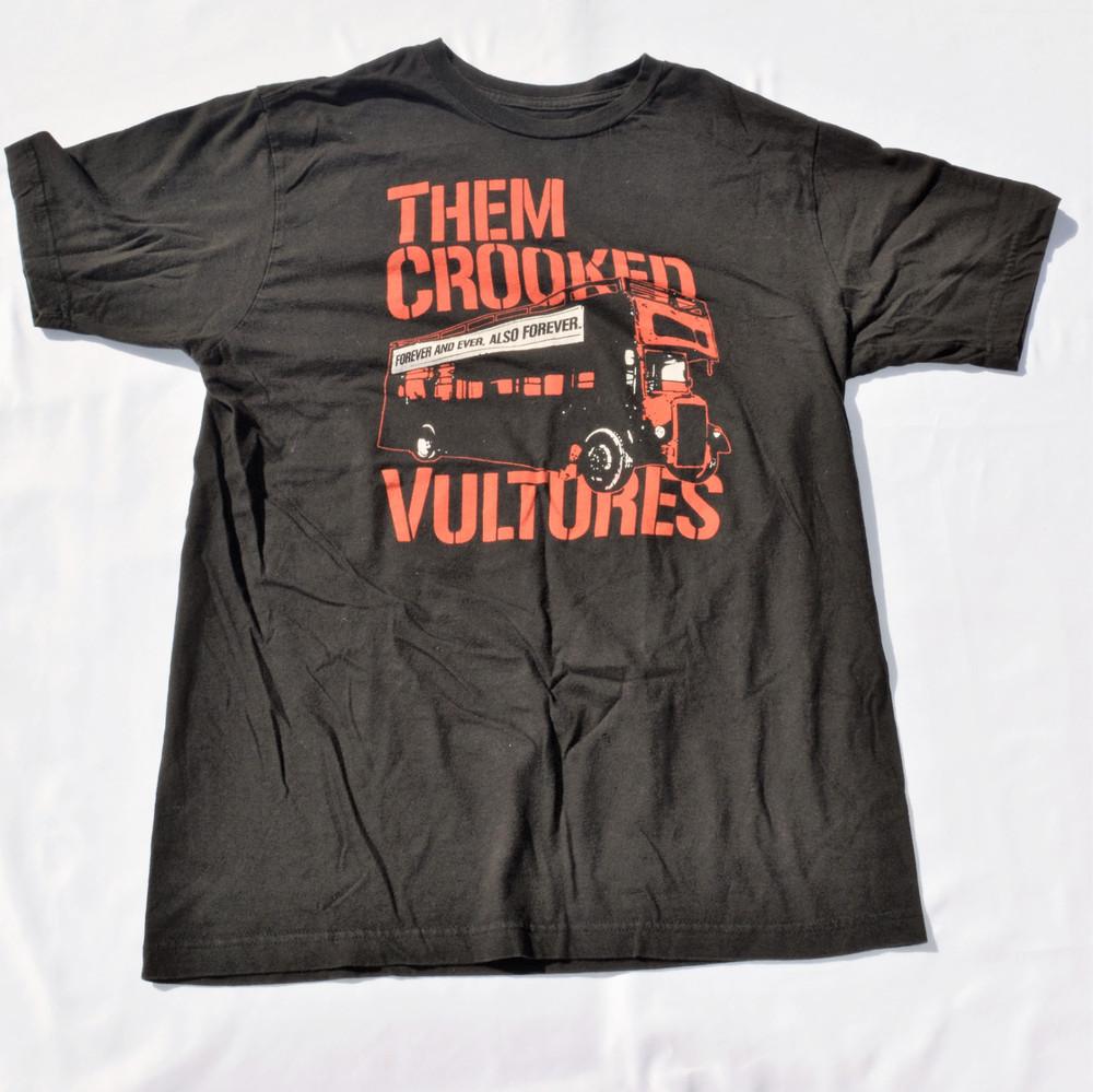 New Popular Them Crooked Vultures Black T-Shirt Cotton Full Size RD158 Unisex T-Shirt XXL