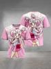 2026 Summer Sailor Moon Retro Cosplay T-shirt Oversized 3D Printed Short-sleeved Family Unisex Children's Sports Shirt