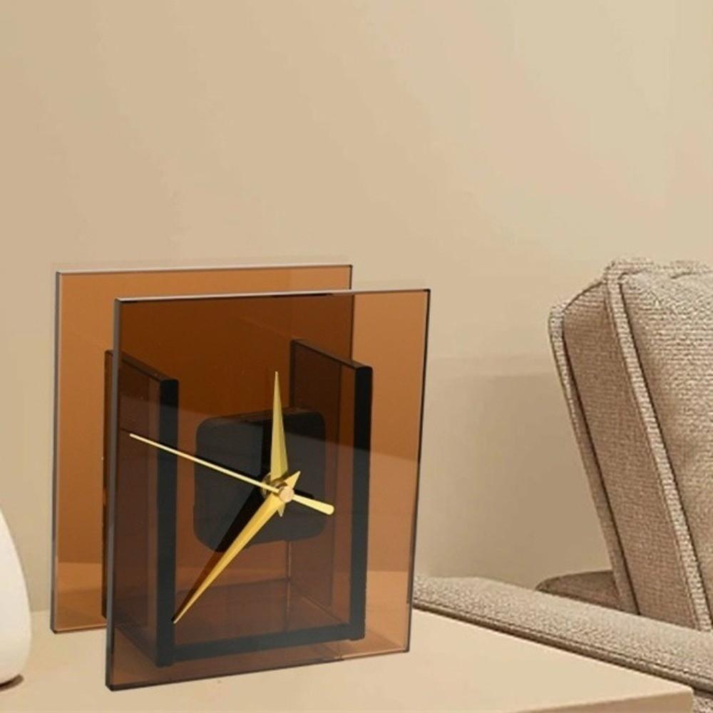 Nordic Style Flower-Insertable Clock Minimalist Square Table Clock Desktop Vase Clock  Living Room