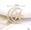 Baroque Luxury Moon Star Design Men's Women's Brooch Pins Jewelry Accessories Wedding Holiday Party Couple Surprise Gift