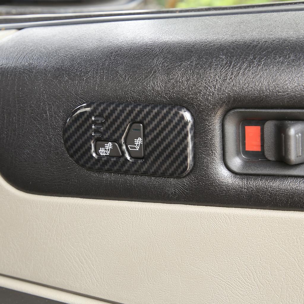 For Hummer H2 2003-07 Car Styling ABS Carbon Fiber/Silver Car Seat Memory Switch Frame Cover Trim Cover Sticker Car