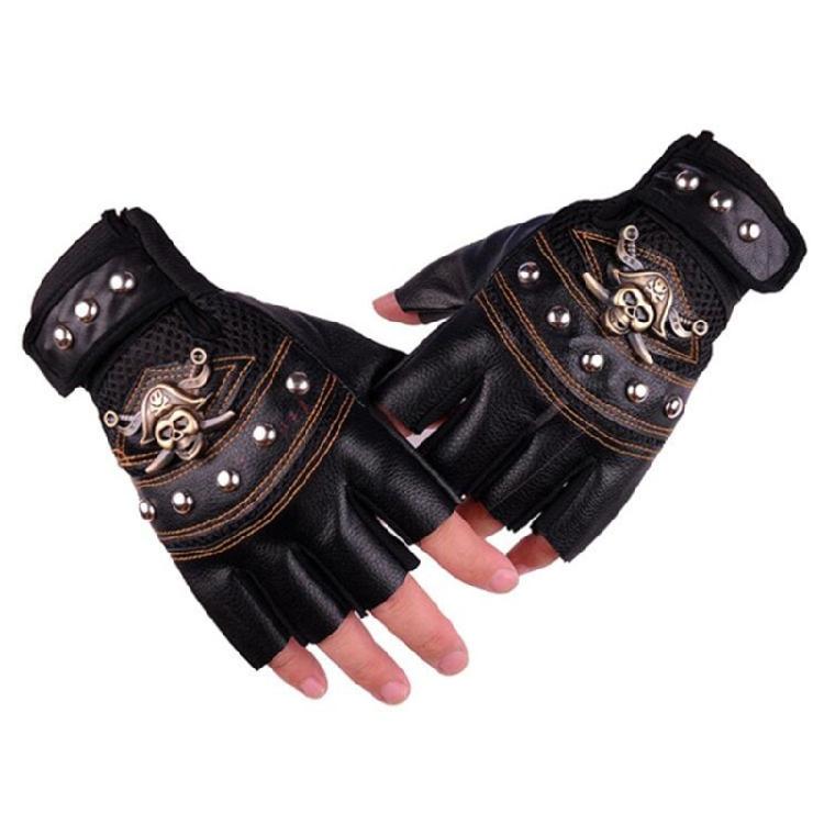 Punk Motorcycle Gloves Half Finger Wear-resistant Flexible Dexterous Gloves