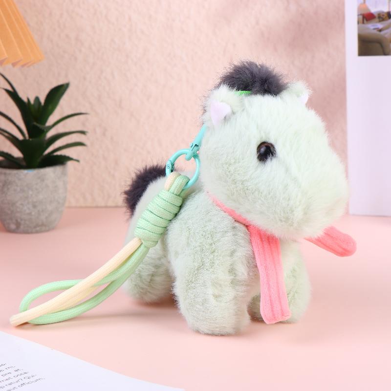 

Cartoon Horse Stuffed Keychain Keyring Stuffed Pony Pendant Cute Soft Simulation Horse Keychain Room Decoration Doll м ята зелений колір