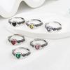 Xiaomi BF CLUB Silver Color Rings for Women Fashion Geometric Handmade Irregular Red Green Yellow Stone Ring Party Christmas Gift
