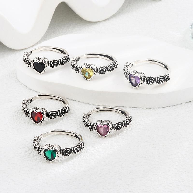 Xiaomi BF CLUB Silver Color Rings for Women Fashion Geometric Handmade Irregular Red Green Yellow Stone Ring Party Christmas Gift
