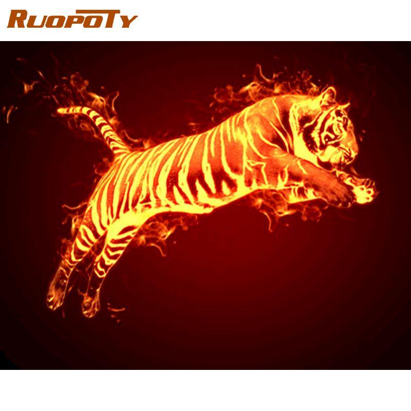 

Ruopoty, безрамные животные, сделай сам, картина по номерам, наборы для масляной живописи ручной работы, акриловая картина, холст, картина для уникального подарка, настенная художественная картина 40x50CM NO Frame