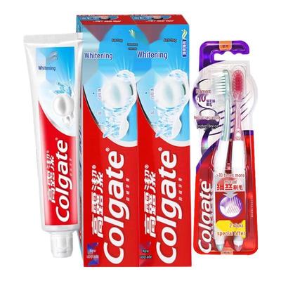 Anti-Cavity Whitening Toothpaste Twin Pack with 2 Toothbrushes