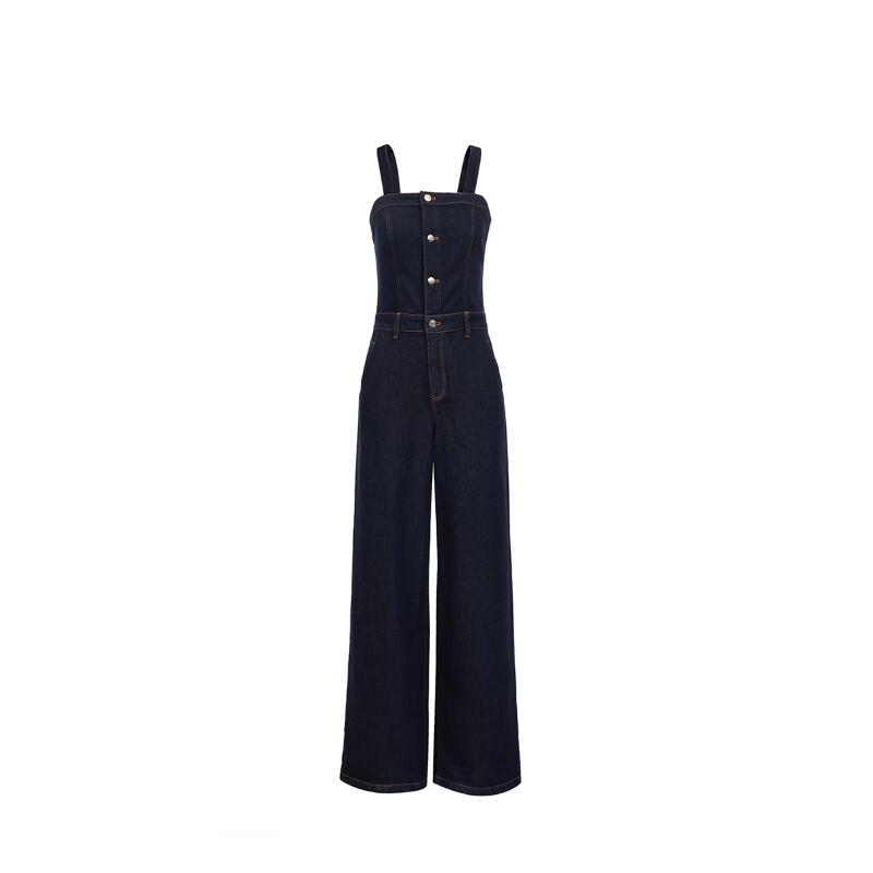 VEROMODA Women's Wide Strap Denim Overalls
