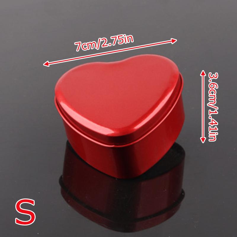 

1/10 шт. Металлические контейнеры для поделок, красные подарочные коробки ко Дню святого Валентина, банки для свадебных свечей в форме сердца с крышками, сувениры для вечеринок, 3 размера 7x7x3.6cm