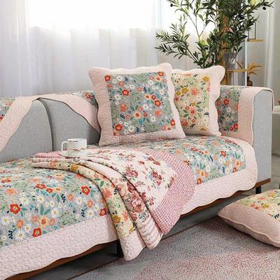 New Korean Style Pastoral Cushion Cushion Washable Cotton Patchwork Sofa Mat Four Seasons Universal Washable Quilted Sofa Cover