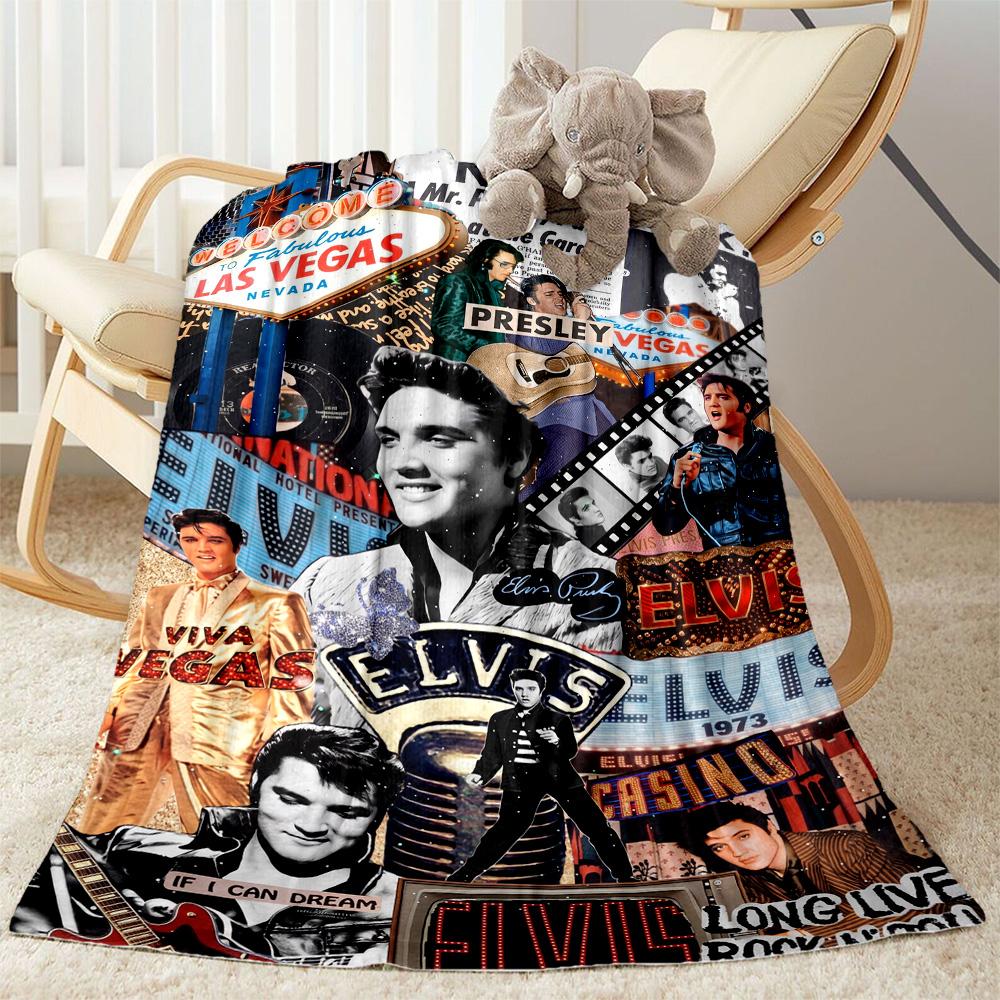 Elvis Presley's Iconic Smile Blanket Comfortable Great for Chair Picnics Couch for All Occasions Stylish Decor Birthday Christmas Gift Blanket