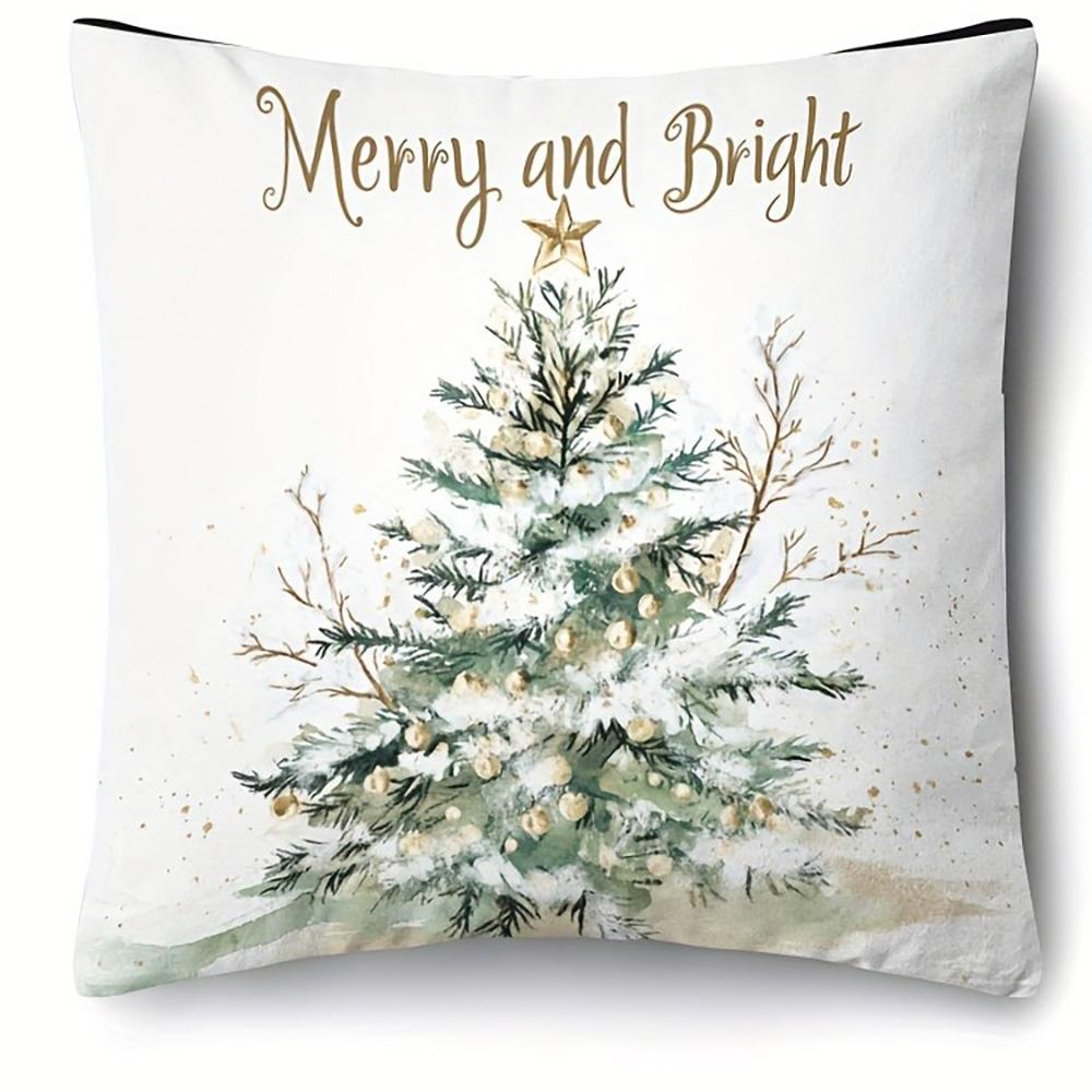Christmas Themed Pillowcases: Gnomes, Wreaths, Trees & Houses for Festive Decor Sofa bed cushion cover, New Year home decoration