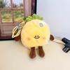 Cute Strawberry Orange Plush Keychain Cartoon Fruit Doll Desktop Ornament Palm Toy Pendant