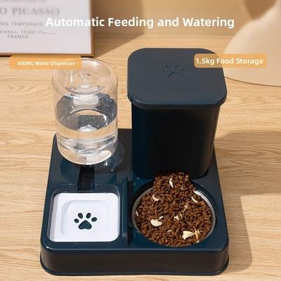Large Capacity Automatic Pet Feeder 2 In 1 Portable Non-Slip Pet Bowl Pet Supplies 5 Colors Pet Integrated Food Bowl