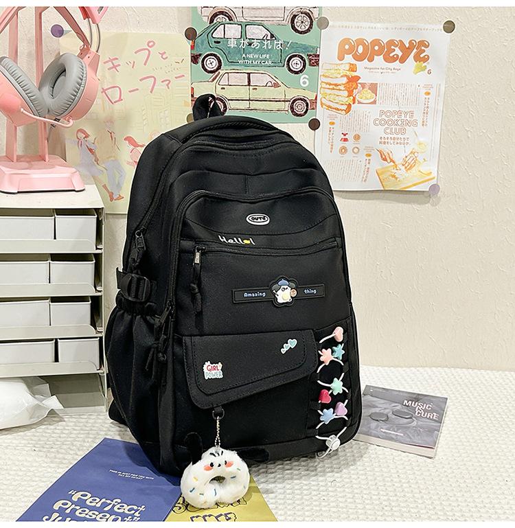 Schoolbag Korean New Contrasting Color Backpack Female Student Schoolbag Large Capacity Cute College Style High Value Casual Backpack