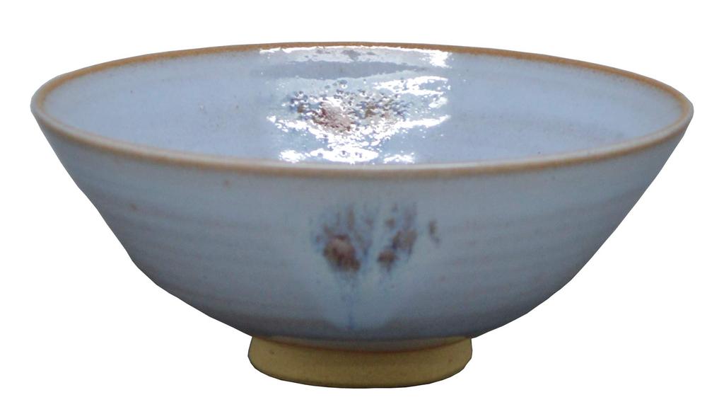 Nakamura Yohei Matcha Bowl, Blue, Size: Diameter 14.4cm x Height 6cm, Flat Tea Bowl, Seikin Kiln, Paper Boxed