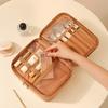 Wash and beauty tool storage bag with baffle portable cosmetic bag