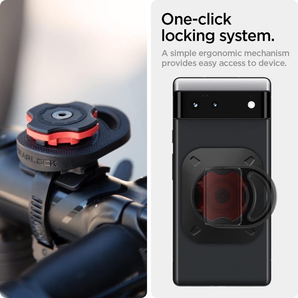 Spigen Gearlock MS100 Bicycle Phone Bike Stable Phone Easy Simple Spigen 000MP25057 Holder, Stem/Handlebar Mount, 360-Degree Rotation, Mount,