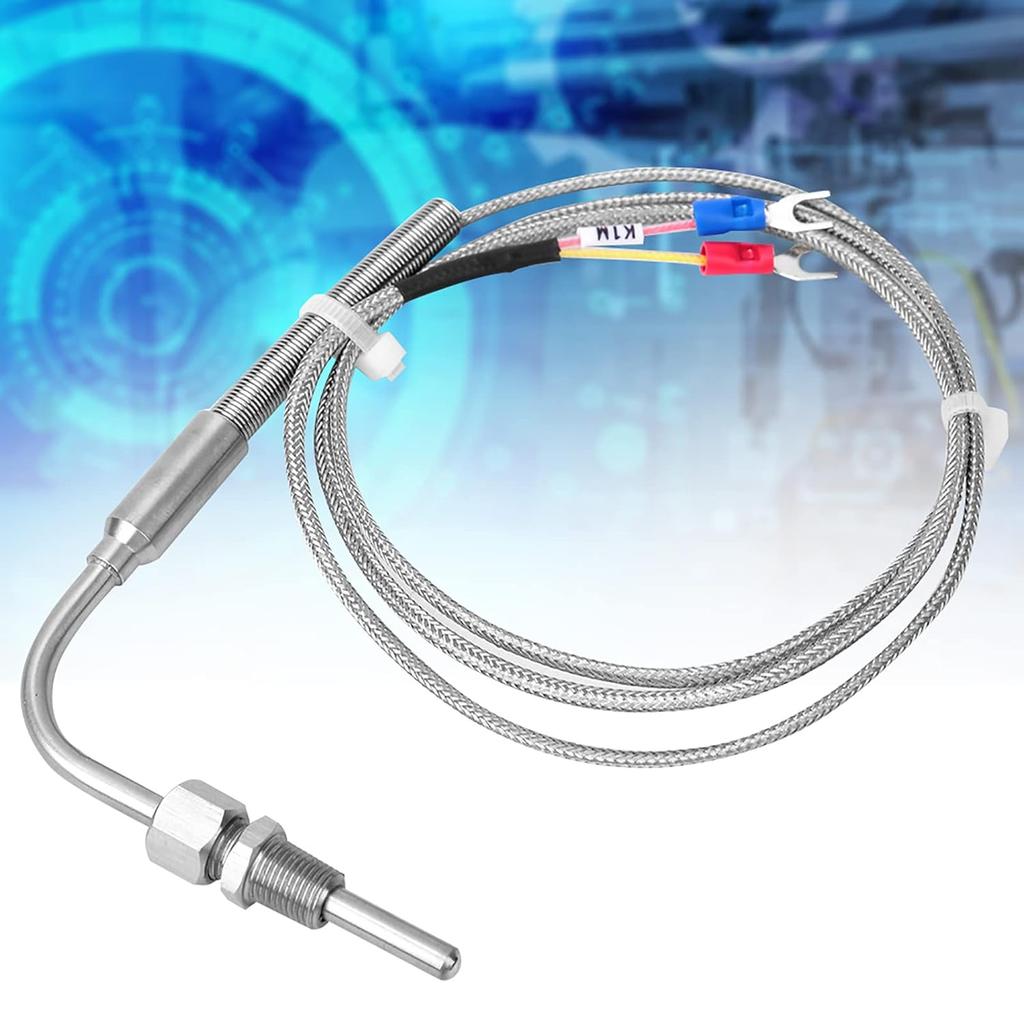 K Type Grounded Thermocouple Temperature Sensor, Stainless Steel Temperature Sensor Probe, NPT 1/8 inch Thread with 1m Cable for PID Temperature
