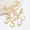 Geometric Metal Ring Set For Women With Adjustable Joints Fashion Jewelry For Summer