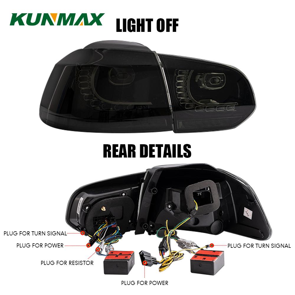 2PCs Car LED Tail Light Assembly For VW Golf 6 MK6 GTI R 2008-2013 Dynamic Turn Signal Reverse Fog Brake TailLights Plug Play