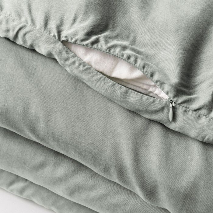 Housse de couette "Lysandre" toutes dimensions "Lyocel" L'effet Papillon - Lysandre Lichen - Housse de couette 260 x 240 cm