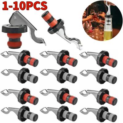 1-10 Piezas Tapón de Vino a Presión Tapón Sellado al Vacío Tapón para Botella de Vino Tapones para Vino y Champán Utensilios de Bar Utensilios de Cocina Tapón para Botella de Vino