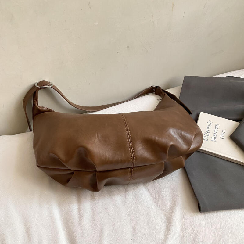PU Hobo Bag Women's Fashion Shoulder Tote with Soft Texture Large Capacity Casual Everyday Handbag