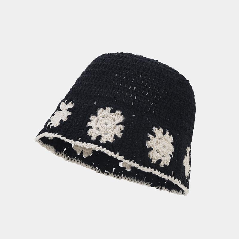 Hollow Floral Crochet Bucket Hat - Handmade Vacation Sun Hat Versatile & Artistic Design for Women Crochet Cap