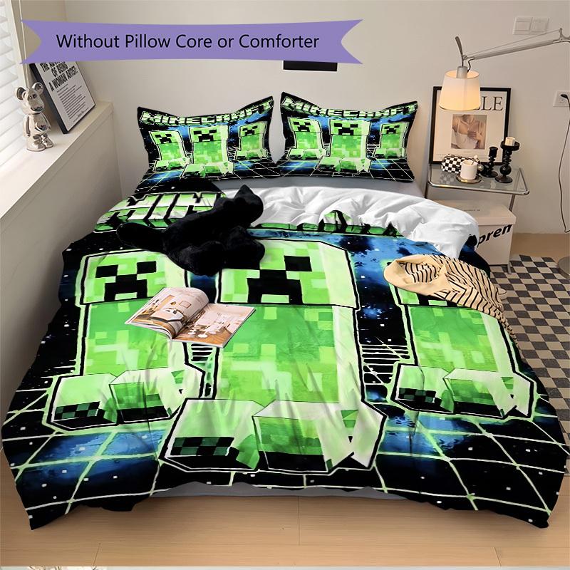 3pcs Minecraft Bedding Set. Soft and Comfortable with No Core Included (1x Duvet Cover + 2x Pillow Covers) yy251010193
