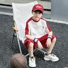 Panda Yuanyuan Spring 2025 Boys' Heavyweight Raglan Sleeve Cotton T-Shirt