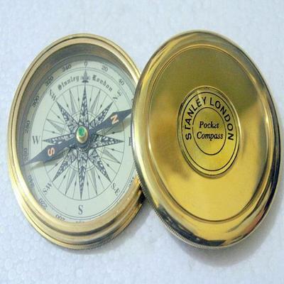 Nautischer Marine-Gedichtkompass aus Messing, 2,5 Zoll, Stanley London, als Geschenkartikel