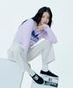 Snudge Logo Knit Crop Top Lavender Fog