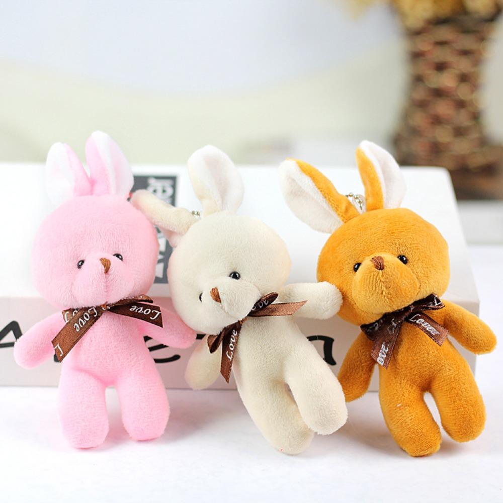 Connection Plush Bunny Toys with Bow Tie Stuffed Rabbit Soft Mini Teddy Dolls  Kids