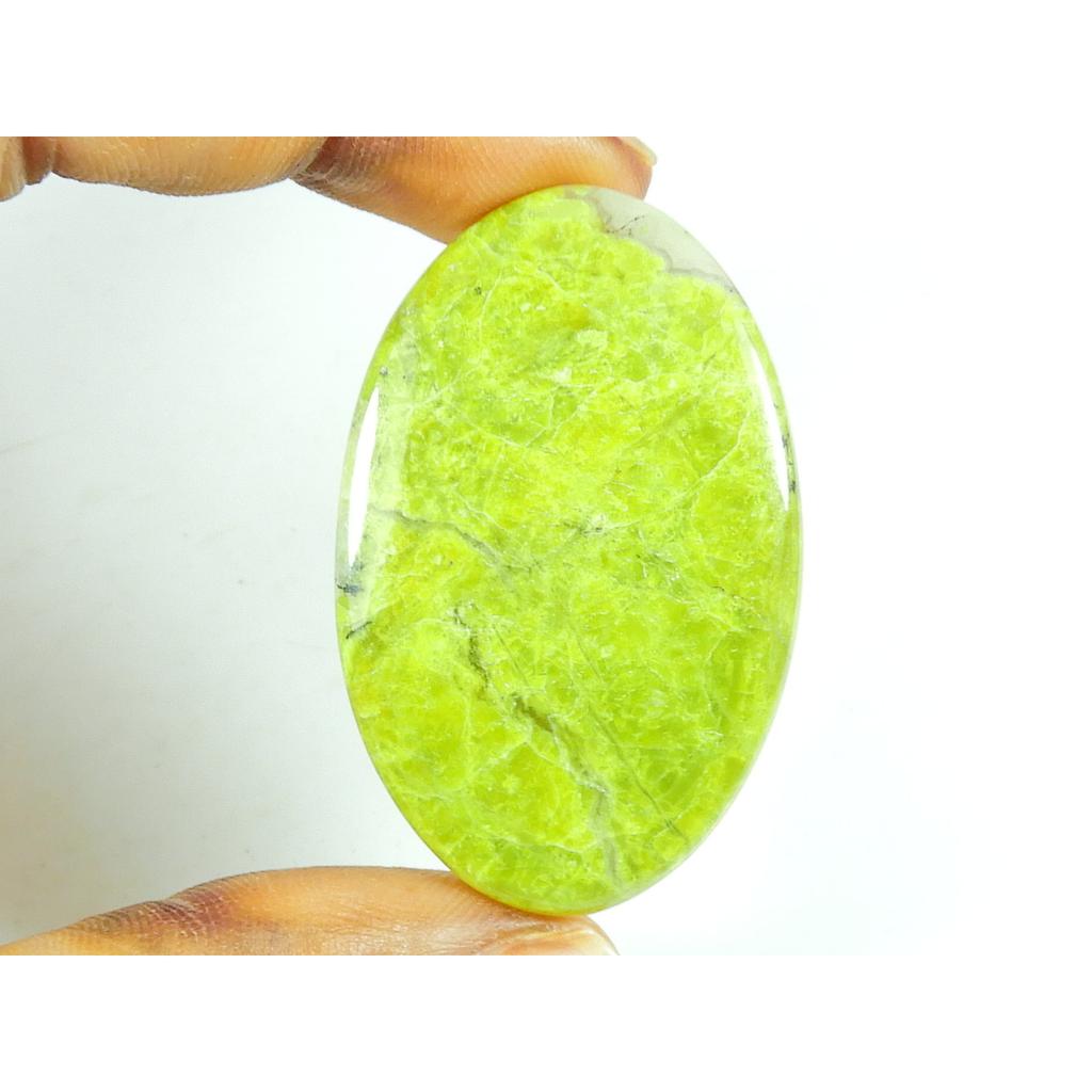 27X42X5MM Natural Green Opal Oval Shape Cabochon Loose Gemstone 48Cts. SK-4737