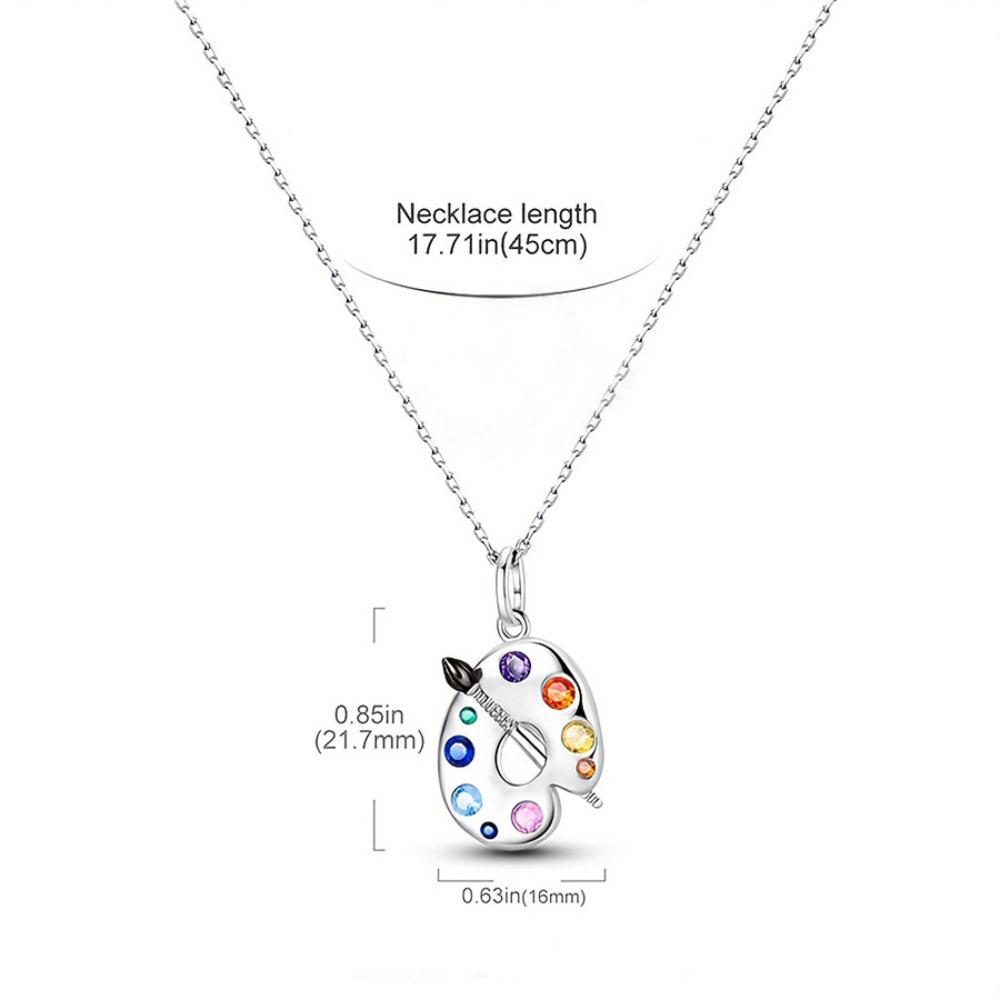 New Geometry Zircon Drop Glazed Palette Brooch Earrings Necklace Keychain Trendy Unisex Classic Versatile Personalized Jewelry