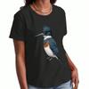 Kingfisher Bird Wounisex's Cotton T Shirt, Premium Cotton Print, Durable, Leisure And Fashionable. Vivid Kingfisher Graphic Tee, Comfortable Fit, Long