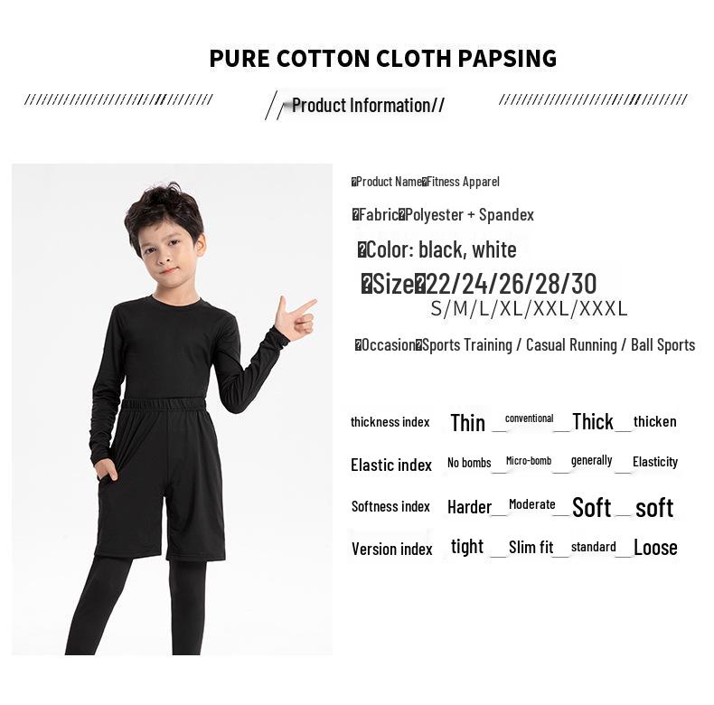 Children's Long-Sleeve Compression Shirt for Basketball Training - High Elasticity, Quick-Dry, Breathable, Warm Base Layer