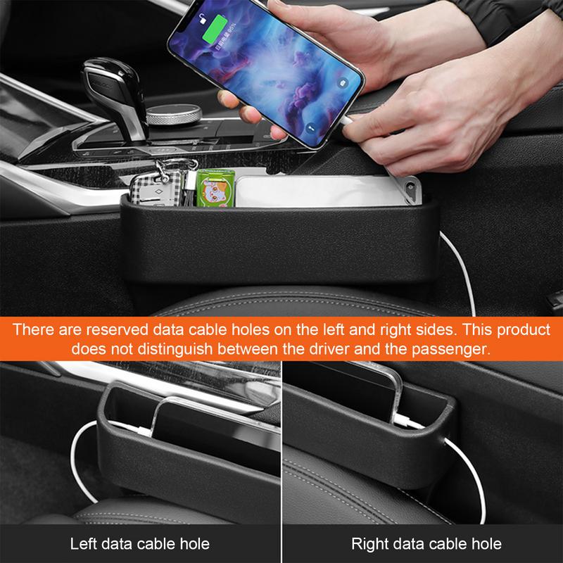 Scatola Portaoggetti Laterale per Console Auto Portaoggetti Laterale Sedile Portaoggetti Lato Passeggero Lato Guida Organizzatore Riempitivo Fessure Auto Multifunzionale