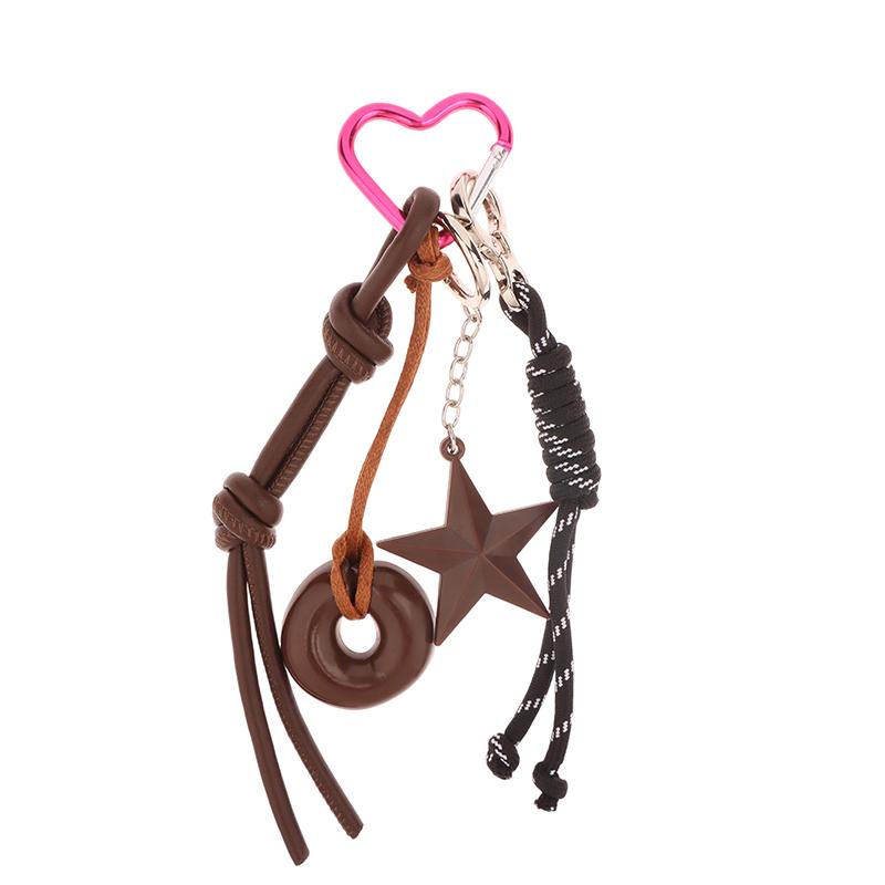 

Alkaline Bread Braided Rope Keychain Bag Pendant Keyring Simple All-Matching Bag Decoration Accessories