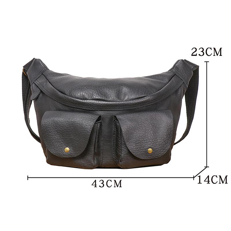 Torba ze skóry bydlęcej Męska Torba crossbody ze skóry bydlęcej Torba na ramię Pierwsza warstwa skóry bydlęcej Torba rowerowa, Jednoramienna torba pod pachę, Podróżna torba listonoszka na klatkę piersiową