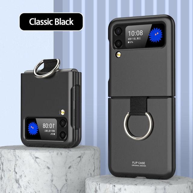 Fashion Skin -Friendly Phone Case For Samsung Galaxy Z Flip 4 Anti -Drop Ultra Thin With Ring Lens And Screen Protection Case