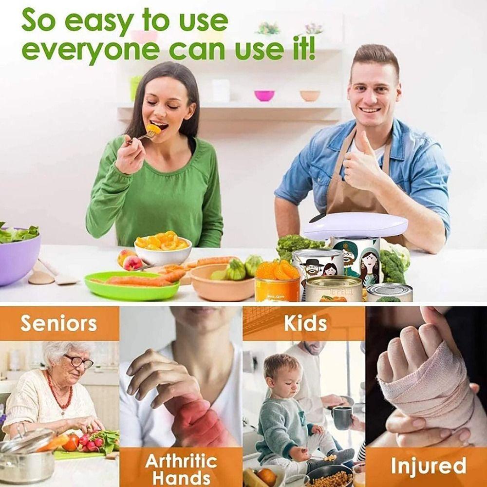 Portable Electric Can Opener Safety One Touch  Jar Bottle Opener Hand Free Can Opener  Chef
