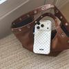 Magnetic Powder Blue & White Polka Dot iPhone 14/13 Compatible ProMax Case with Round Edges