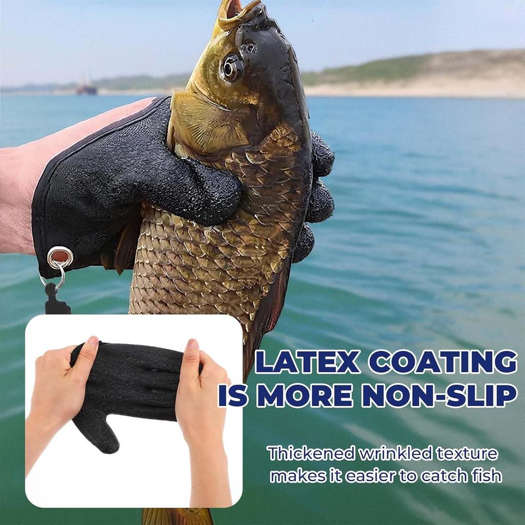 1 Pair of Anti Slip Ice Fishing and Sea Fishing Gloves with Magnets, Waterproof, Anti Cutting, Anti Stabbing, and Fish Picking Gloves