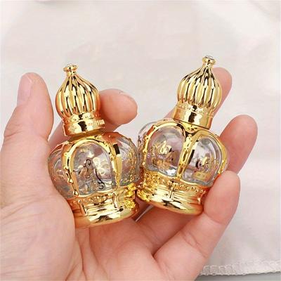 15ml Luxury Golden Essential Oil Roller Bottle Refillable Perfume Bottle Glass Roll-On Essential Oil Bottle Cosmetics Container