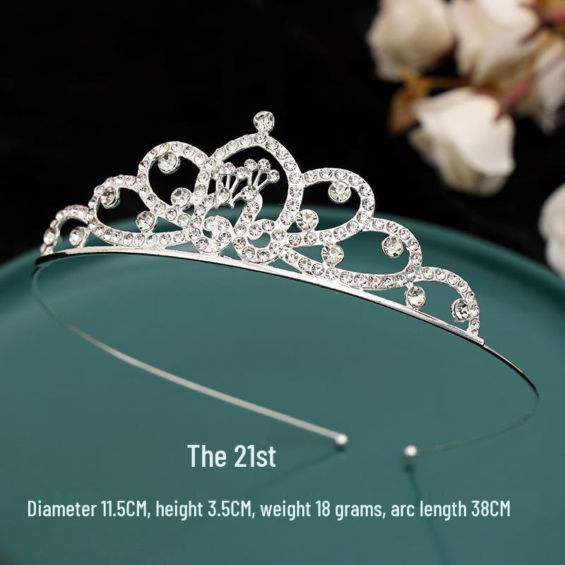 Serre-tête Couronne de Princesse à Strass pour Enfants - Mignon Style Peigne Chat Lapin Incrusté de Diamants pour Filles