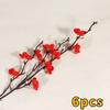 6PCS Real Touch Artificial Plum Branches Plastic Wintersweet Flower  Wedding Ceremony