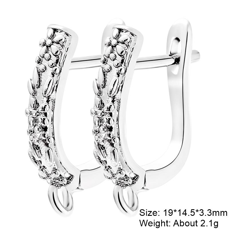Juya 2 4 Pcs/Lot DIY Anti-Allergy Gold Silver Plated Schwenzy Fastener Ear Wire Hooks Women Earrings Accessories Supplies