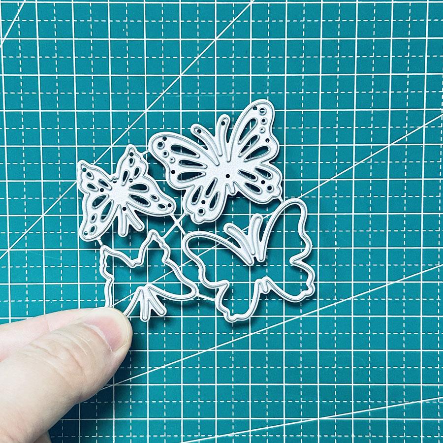 2sets Butterflies Metal Cutting Dies Scrapbooking Stencil DIY Paper Card Decorative Embossing Die Cut Craft